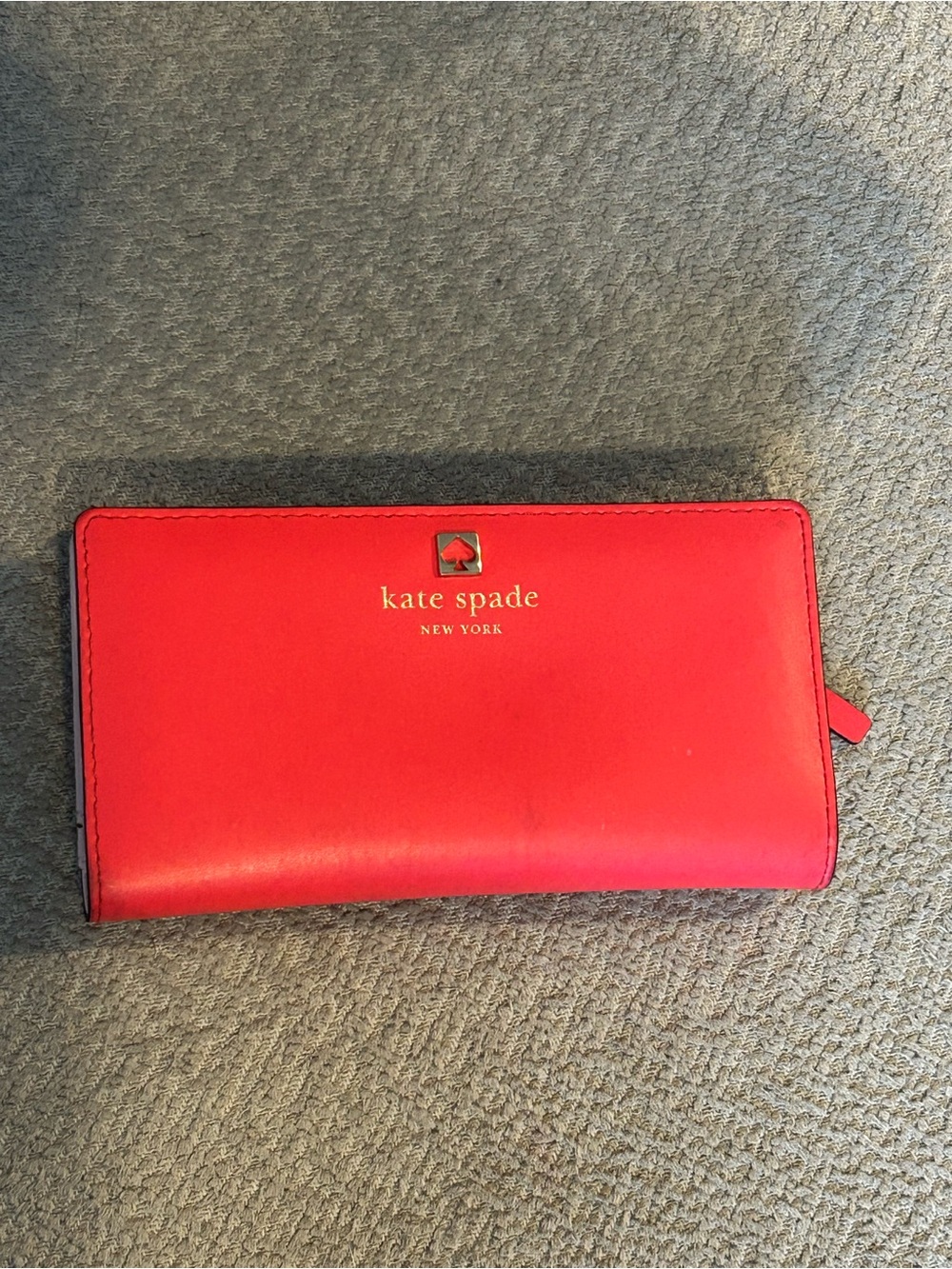 kate spade Hot Pink Zip Around Wallet with Gold Logo